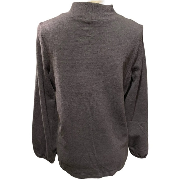 Gray Lightweight Mock Turtleneck Blouse EUC - Picture 3 of 4